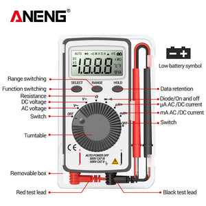 ANENG AN101 1999 Counts Mini Professional Digital Multimeter AC/DC