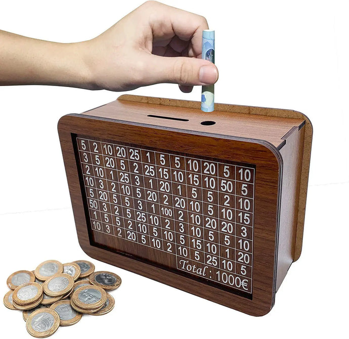 1pcs Money Wood Box Piggy Bank Wood Money Bank Reusable Money Box with