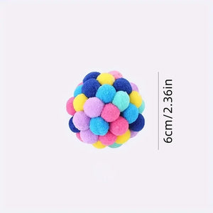 3PCS Cat Toys Cat Plush Ball Toy Pet Elastic Bell Ball Self Hi Ball