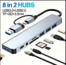 8 in 2 USB  Type C HUB Docking Station with 3.5mm Audio Jack Adapter