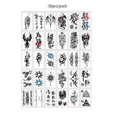 30pcs Temporary Tattoos for Children Unicorn Mermaid Car Fruit Cartoon