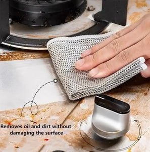 10pcs Magic Dishcloth Silver Wire Cleaning Kitchen Cloth Thickened