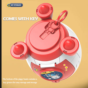 Piggy Bank Toys, Rocket Spacecraft Large Capacity Key Unlocking Puzzle
