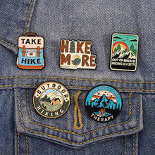 Hiking Outdoor Enamel Pins Take Hike Backpack Hike More Brooches Nature Mountain Badges Adventure Traveler Jewelry Gifts