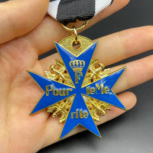 Prussia German Pour Le Merite Merit Medal Military Honor Badge Pins Blue and Black Reproduction Brave Memorial Medal Souvenir