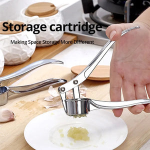 1pc Silvery Stainless Steel Garlic Masher Kitchen Vegetable Cooking