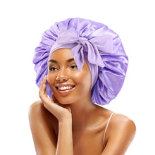 New Satin Solid Sleeping Hat With Stretchy Tie Band Elastic For Women