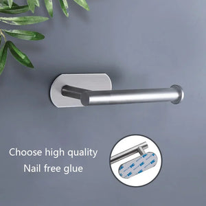 1pc Stainless Steel Paper Towel Holder No Punch Wall Mount Paper Roll