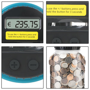 Digital LCD Counting Electronic Counting Piggy Bank For USD EURO Money