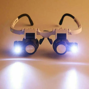 2XLED Watch Jeweler Repair Magnifier Head-Mounted Headband Adjustable