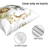 Animal with Name Pillow Case Personalized Pillow Dust Cover Bedroom Kids Wild Party Decoration Pillowcase Birthday Children Gift