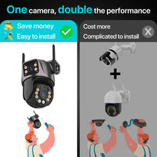 4K 8MP HD Wifi PTZ Camera Outdoor 6MP Dual Lens Dual Screen AI Auto