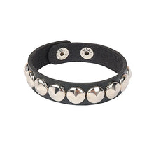2024 Pu Leather Studded Bracelet Choker Punk Spike Rivets Cuff Black