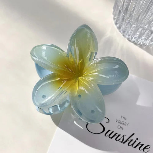 8cm Boho Gradient Large Flower Acrylic Hair Clip for Women Sweet Hair