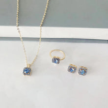 1PC Luxury Cube Jewelry Set, Women's Elegant Necklace, Earrings & Ring