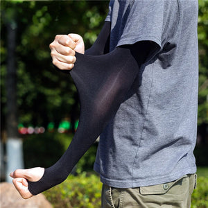 1 Pair Summer Finger Sleeve Ice Cool Wearing High Elastic Elbow Spring