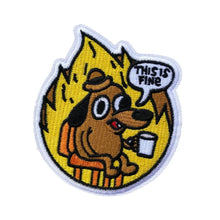 This Is Fine Dog Meme Patches Men White Edge Iron On Sew On Patch Jackets Jeans Bags More