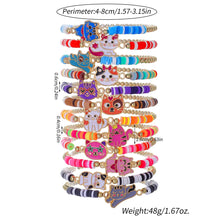 12Pcs/set Unicorn Cat Flower Charm Elastic Handmade Beaded Bracelets