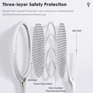 5 In 1 Fast Charging Racket Kill Fly Bug Safety Insulated Battery
