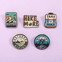 Hiking Outdoor Enamel Pins Take Hike Backpack Hike More Brooches Nature Mountain Badges Adventure Traveler Jewelry Gifts