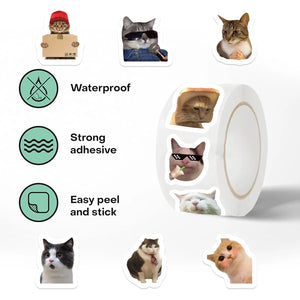 500pcs Cartoon Meme Cat Stickers For School Reward Stickers Classroom