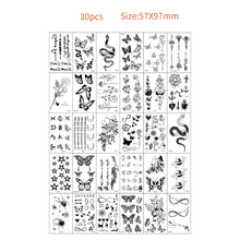 30pcs Temporary Tattoos for Children Unicorn Mermaid Car Fruit Cartoon