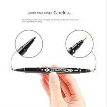 10Pcs/set Double Tip Art Black Blue ink Permanent Paint Marker Pen for