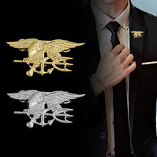 Metal Eagle Trident Anchor Brooch Badge 3D Navy Military Pin Bald Eagle Cosplay Accessories Tactical Lapel Clothing Decoration