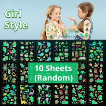 10Sheets Luminous Tattoo Anime Stickers Toys Children Body Art