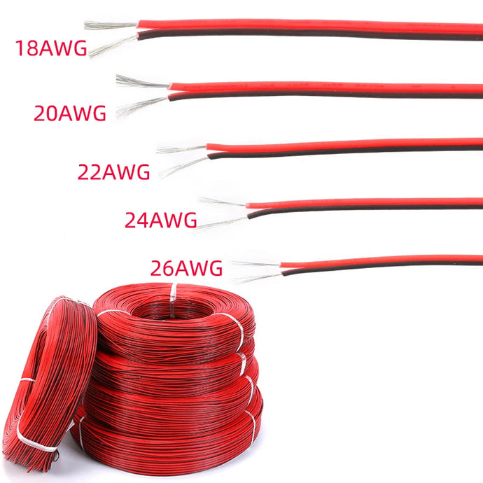 2 Pin Electrical Wire Tinned Copper 18/20/22/24/26 AWG insulated PVC