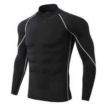 Men Bodybuilding Sport T-shirt Quick Dry Running Shirt Long Sleeve