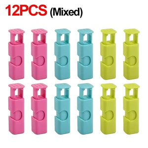 12 PCS Squeeze Bread Bag Clips Reusable Fresh Food Seal Plastic Clip