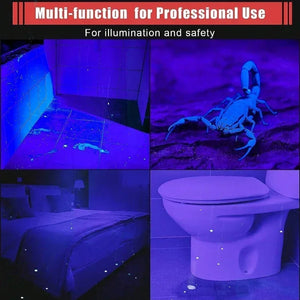 365nm UV Flashlight Ultraviolet Torch With Pen Clip Portable Violet