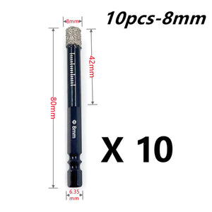 5-16mm Hexagonal Shank Brazed Dry Ceramic Tile Drill Bit Marble
