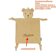 Personalized Baby Comforter And Bib Set with Embroidered Name Customized Animal Design for Baby Shower Easter Gift
