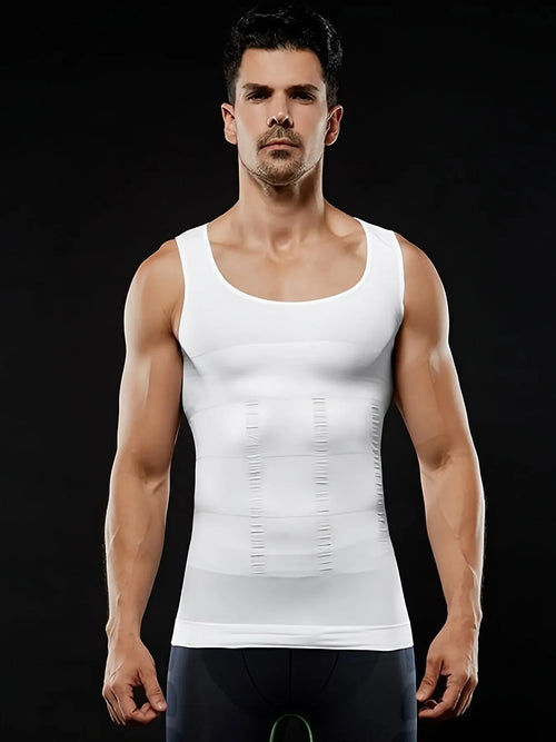 2/1Men's Compression Body Shaper Tank Top, Slimming Vest