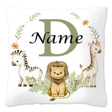 Animal with Name Pillow Case Personalized Pillow Dust Cover Bedroom Kids Wild Party Decoration Pillowcase Birthday Children Gift