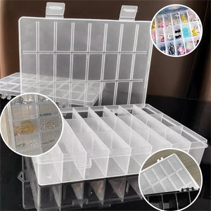 1Pack Plastic Storage Box 24 Grids Clear Plastic Organizer Box