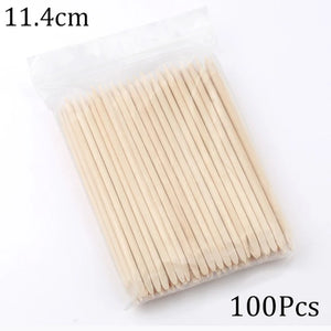 100/50pcs Nail Art Pusher Orange Wood Sticks Cuticle Pusher Remover