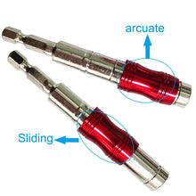 1PC Red Curved Hexagonal Handle Directional Extension Rod Magnetic