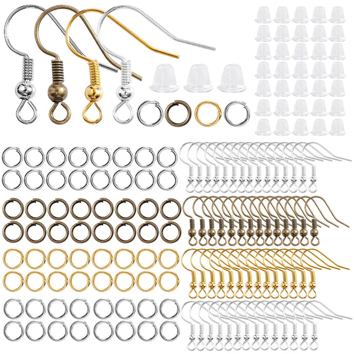 300Pcs Earrings Set Hypoallergenic Earring Hooks Jump Rings Clear