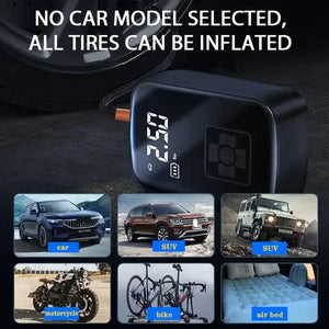 1pc Wireless Car Air Compressor Air Pump Electric Tire Inflator Pump