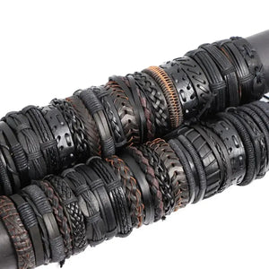 10PCS Random Style Men's Women's Webbing, Rope,Leather Bracelet