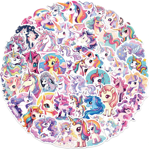 50PCS Graffiti Cute Unicorn Cartoon Stickers DIY Car Bike Travel