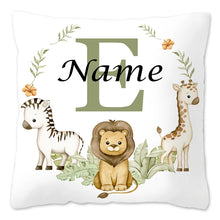 Animal with Name Pillow Case Personalized Pillow Dust Cover Bedroom Kids Wild Party Decoration Pillowcase Birthday Children Gift