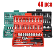46pcs Ultimate Auto Marine Tool Kit with Socket Wrench Ratchet Set and