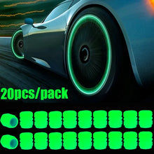 1-20PCS Luminous Car Tire Valve Cap Fluorescent Night Glowing Decor