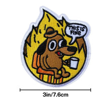 This Is Fine Dog Meme Patches Men White Edge Iron On Sew On Patch Jackets Jeans Bags More