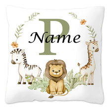 Animal with Name Pillow Case Personalized Pillow Dust Cover Bedroom Kids Wild Party Decoration Pillowcase Birthday Children Gift