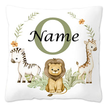 Animal with Name Pillow Case Personalized Pillow Dust Cover Bedroom Kids Wild Party Decoration Pillowcase Birthday Children Gift